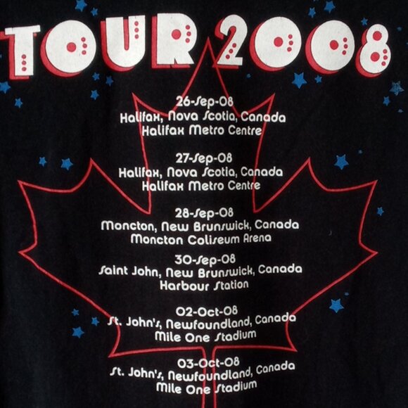Vintage 2008  Elton John Piano Man  Canadian Tour  black T Shirt Size Medium - Picture 3 of 8
